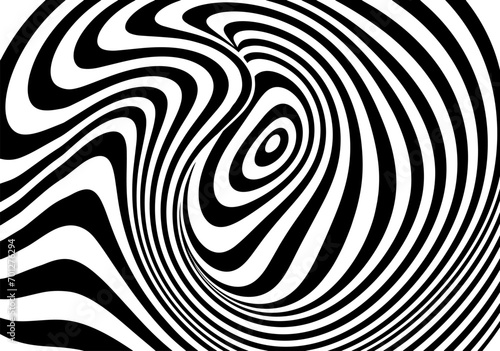 black and white spiral circle  flat style background