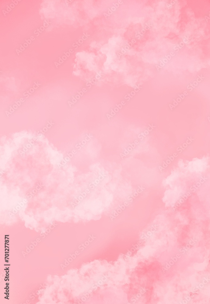 Pastel pink sky with clouds background