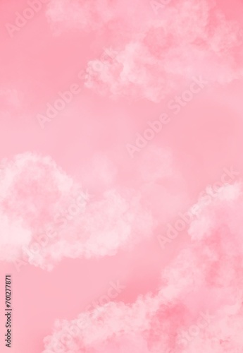 Принти на полотні Pastel pink sky with clouds background
