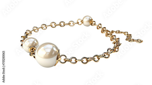 Isolated Anklet with Pearl on a transparent background