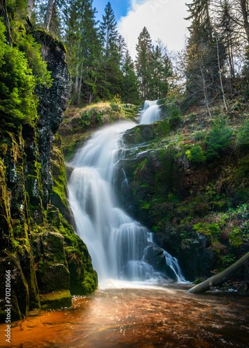 Kamienczyk waterfall in the mountains, Szklarska Poreba, Poland