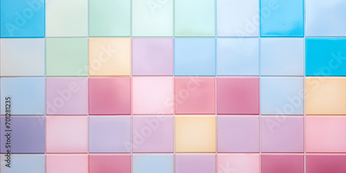 Beautiful background with small pastel rainbow colored rectangular tiles