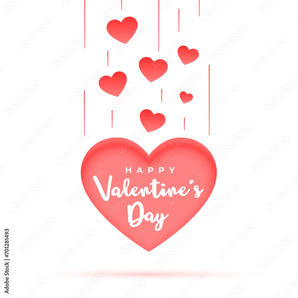 happy valentines day concept background with papercut love heart