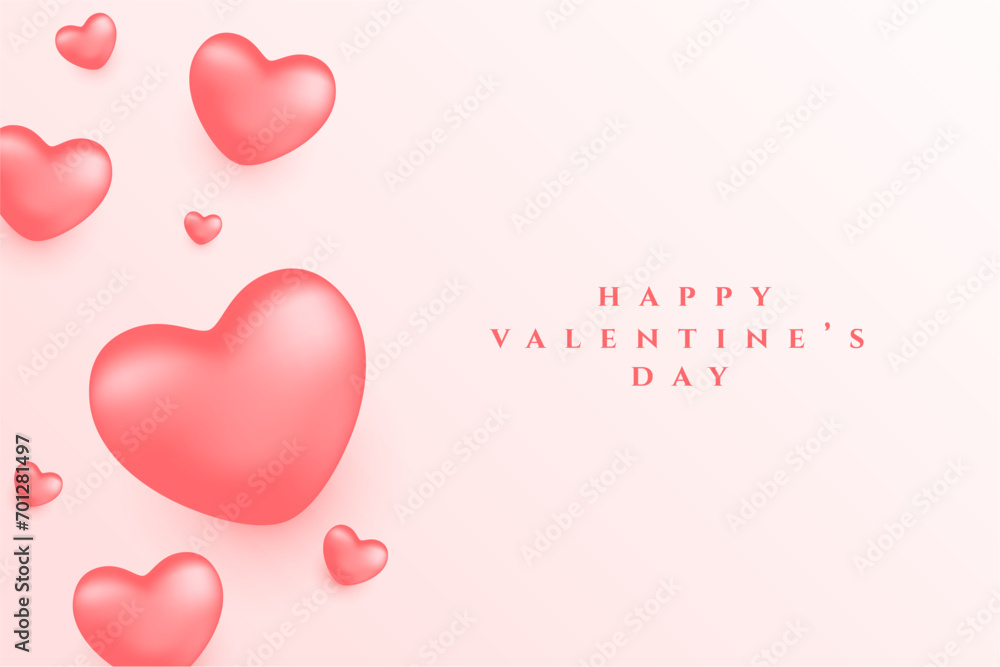 lovely valentine day greeting background with flying heart