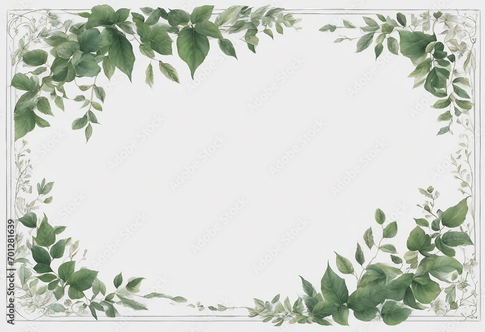 Thin leafy border, white space in middle for writing