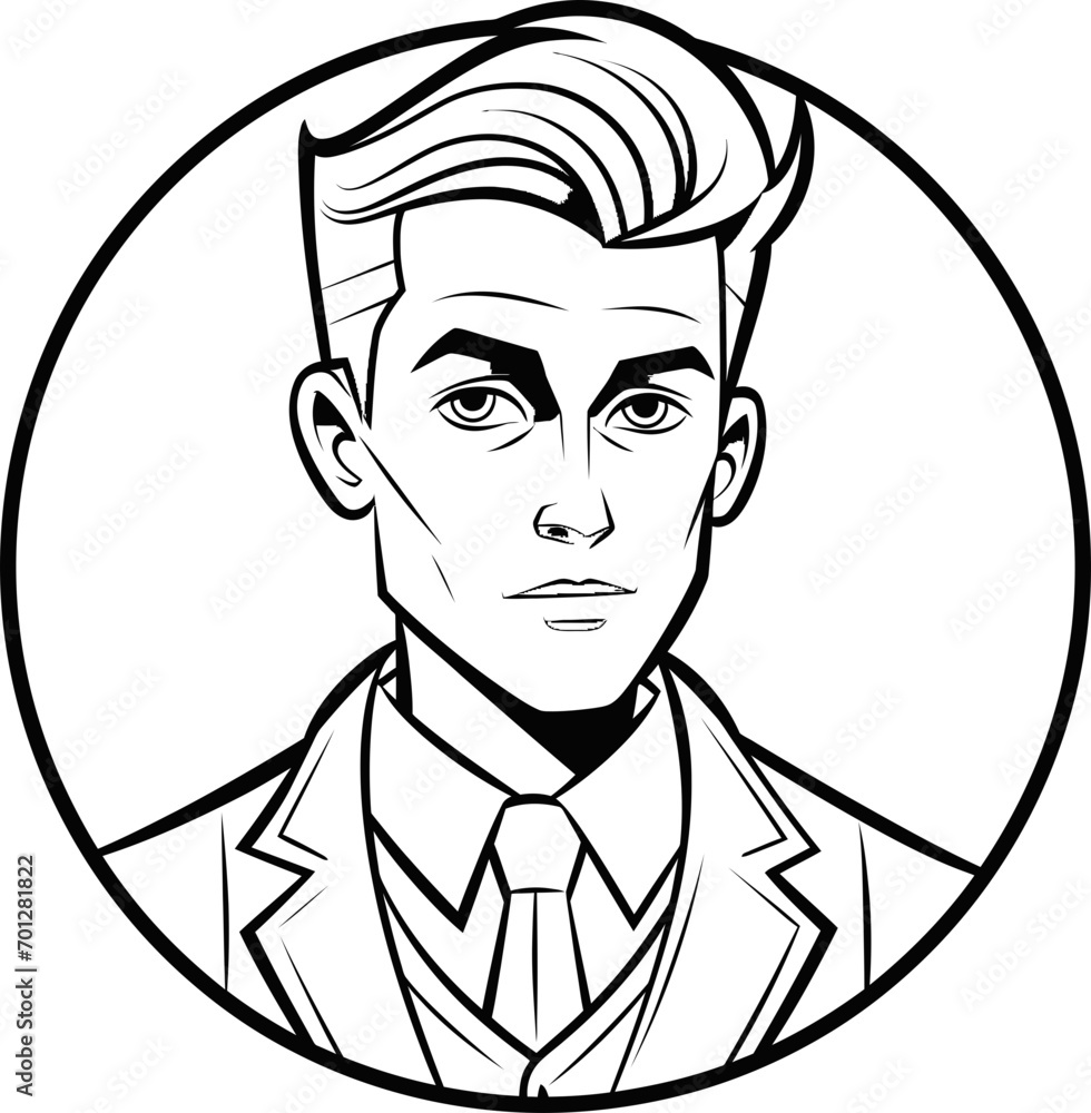 Obraz premium Stylish man with coloring page