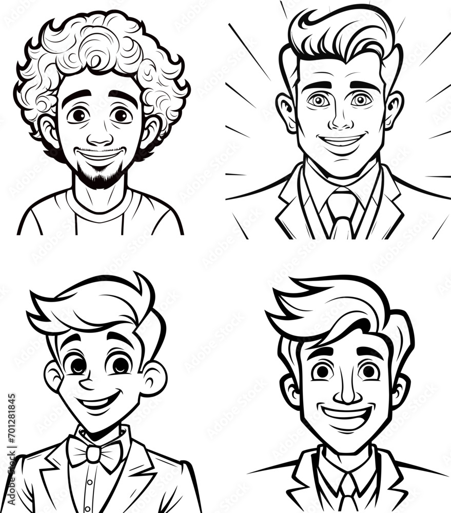Stylish man with coloring page Stylish man with coloring page