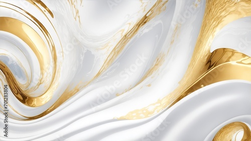 Gold and White waves abstract luxury background