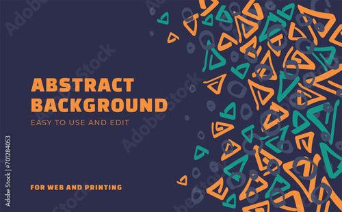 African or Asian tribal style abstract background. Dark and bright colors. Web banner, site header design. Vector flat illustration
