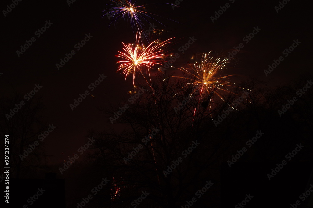 Silvesterraketen von Weitem Silvesterraketen von Weitem