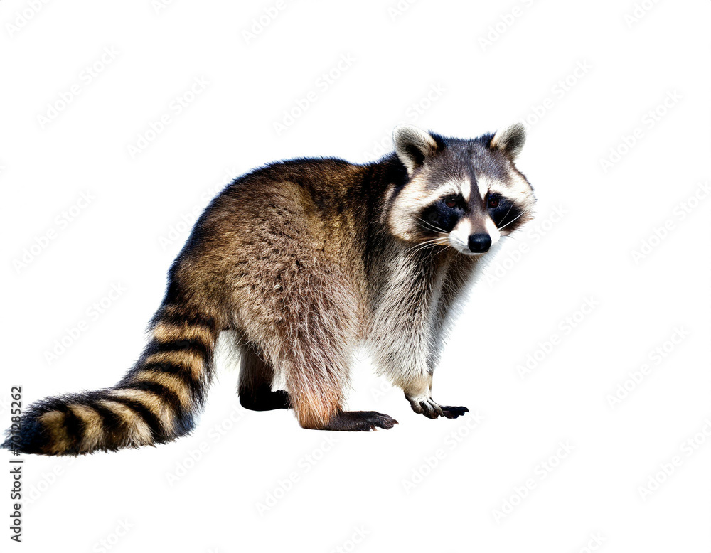 Obraz premium Waschbär isoliert auf weißen Hintergrund, Freisteller