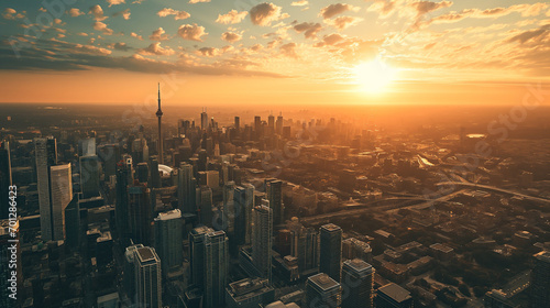 Wallpaper Mural sunset over the city Torontodigital.ca