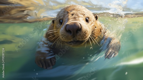 sea lion swimming photo