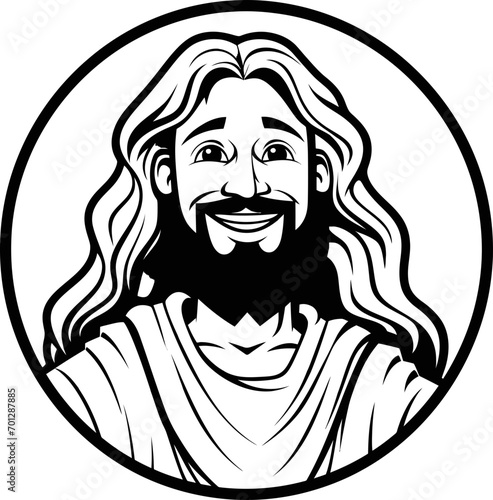 Jesus vector image, coloring page