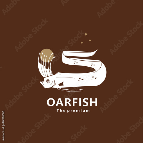animal oarfish natural logo vector icon silhouette retro hipster	