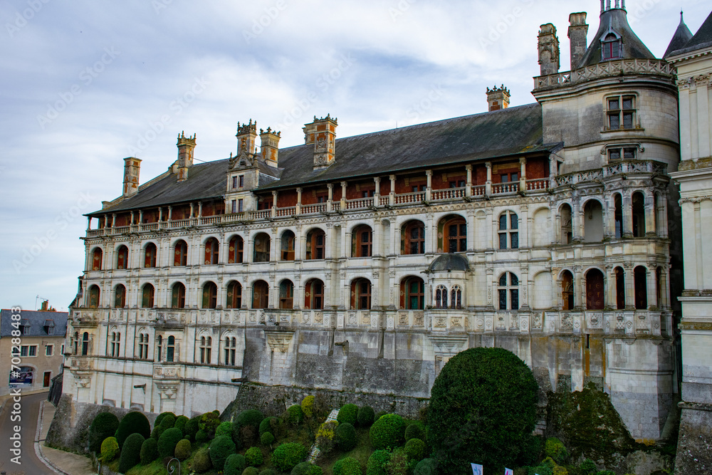 Facade of Blois Castle, Loir-et-Cher, France