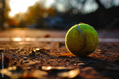 Intense Focus: Tennis Ball on the Court © Andrii 