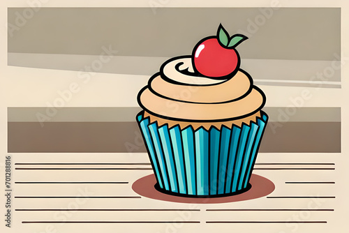 cupcake digital logo illustration for branding