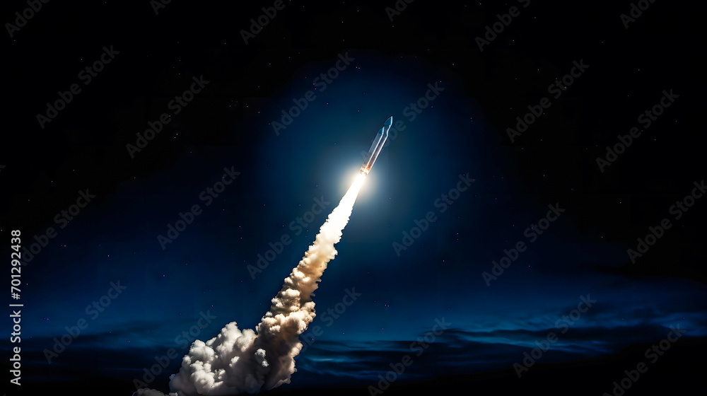 Décollage d'une fusée dans l'espace Décollage d'une fusée dans l'espace
