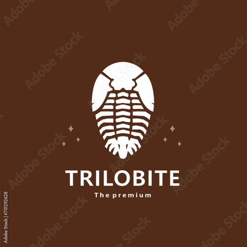 animal trilobite natural logo vector icon silhouette retro hipster	