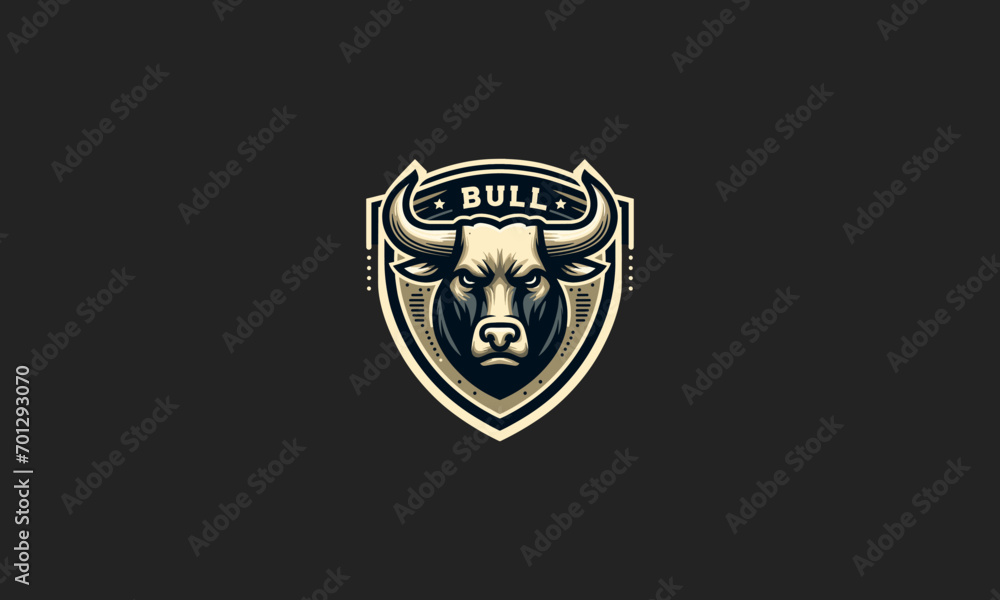 head bull angry with shield vector logo design head bull angry with shield vector logo design