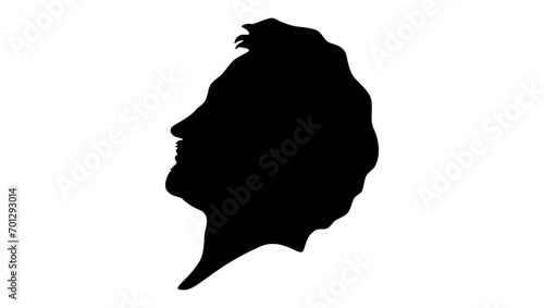 Ludwig I of Bavaria, black isolated silhouette