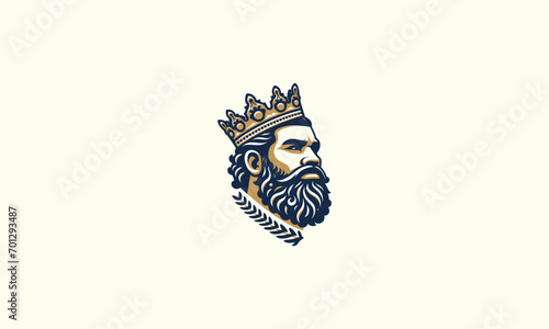 head man wearing crown vector illustration logo design