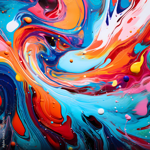 Abstract swirls of paint in vibrant, expressive colors.