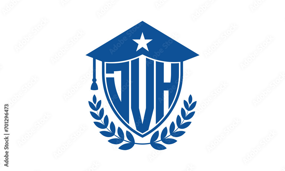 DVH three letter iconic academic logo design vector template. monogram, abstract, school, college, university, graduation cap symbol logo, shield, model, institute, educational, coaching canter, tech DVH three letter iconic academic logo design vector template. monogram, abstract, school, college, university, graduation cap symbol logo, shield, model, institute, educational, coaching canter, tech