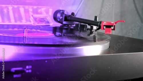 pickup head of analog player, pickup stylus smoothly slides along music tracks of vinyl disc, Art of Vinyl, Exploring Analog Turntable Cartridge and Stylus, Melody in Motion photo