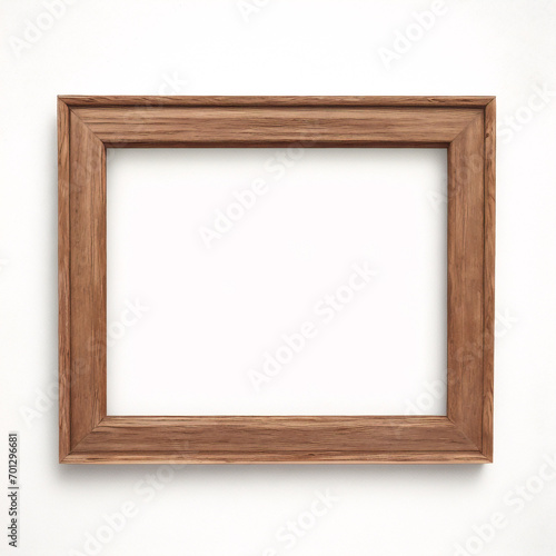 Maqueta de marco vertical vac  o aislada sobre fondo transparente  plantilla de arte para pintura  fotograf  a o afiche  elemento de dise  o de maqueta de un marco de madera de roble