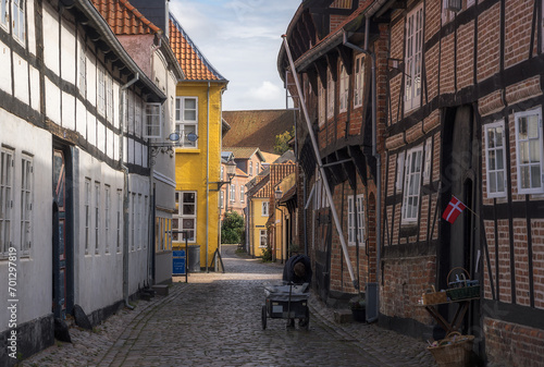 Narrow Old Street in Ribe, Denmark
