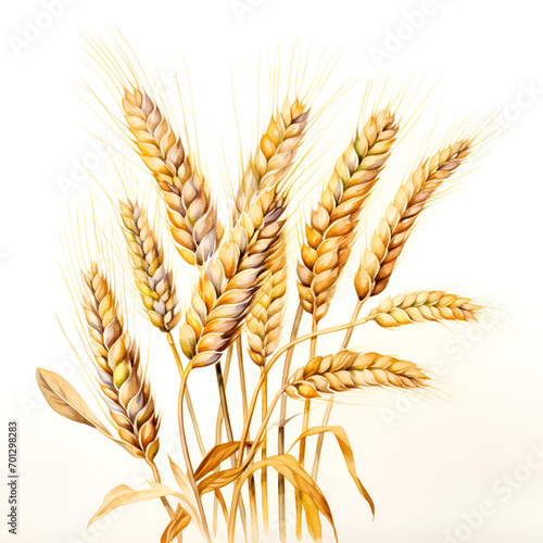 wheat sticks on white background 