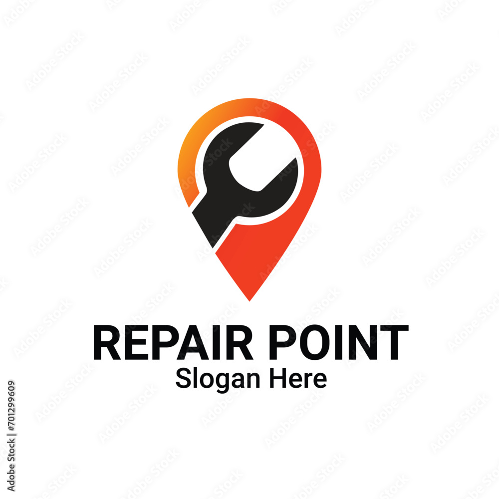 Fix Location Logo Design Concept With Pin Point Vector Symbol. Corporate Logotype for Production or Maintenance Repairing Service Business Spot. Fix Location Logo Design Concept With Pin Point Vector Symbol. Corporate Logotype for Production or Maintenance Repairing Service Business Spot.