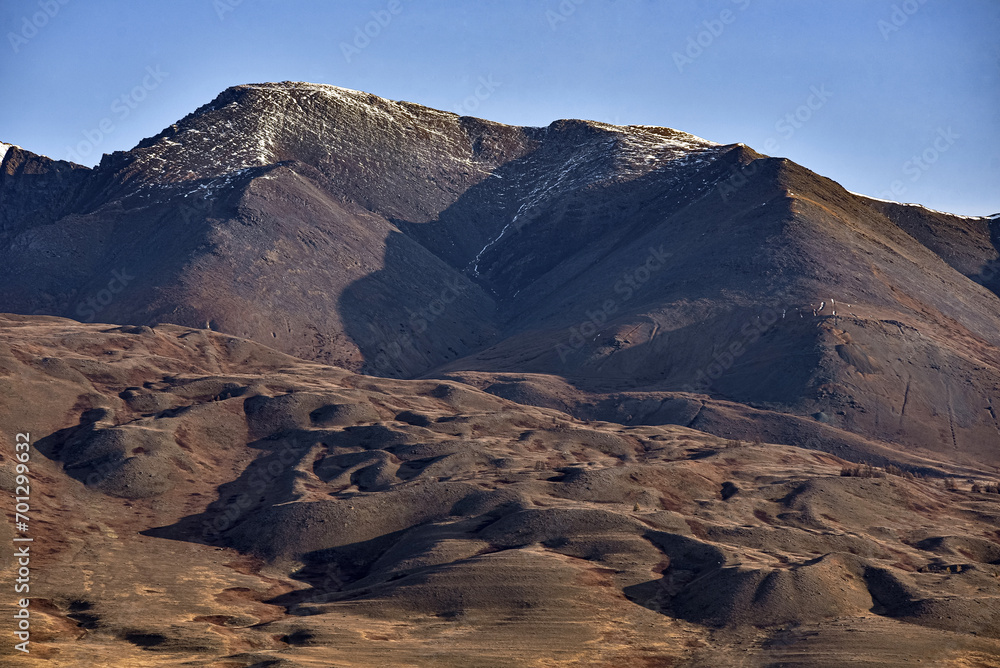 Mountain landscape in autumn during sunrise.