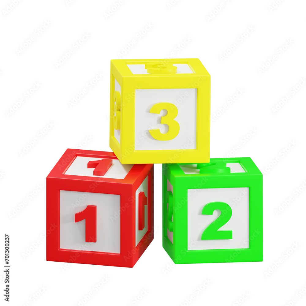 Educational block toy 3D Icon Educational block toy 3D Icon