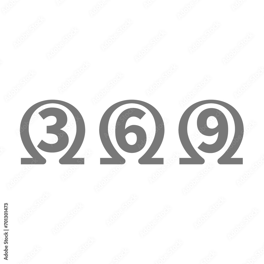 Omega 3, 6 and 9 vector icons. Simple glyph icon set.