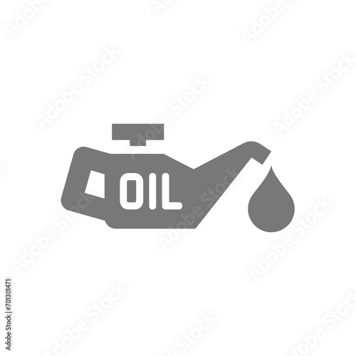 Engine or motor oil change indicator. Oil can or canister vector icon.