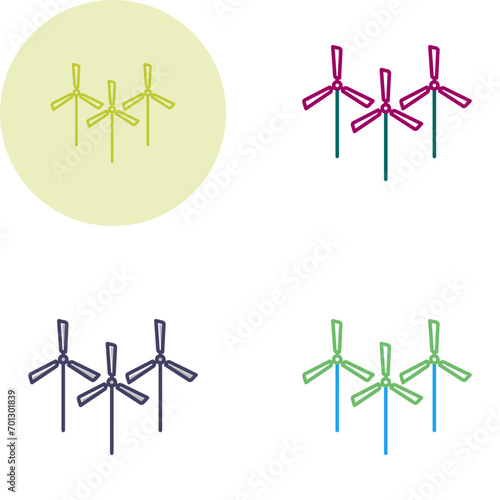 Multiple Windmills Vector Icon