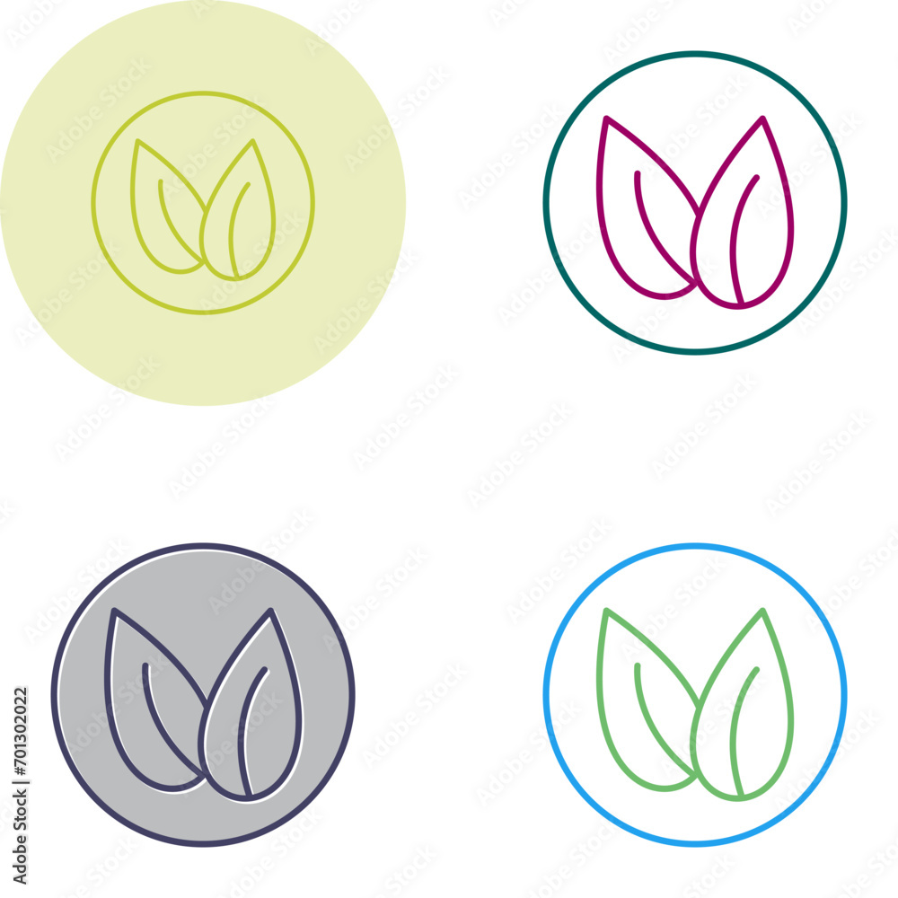 Two Leaves Vector Icon Two Leaves Vector Icon