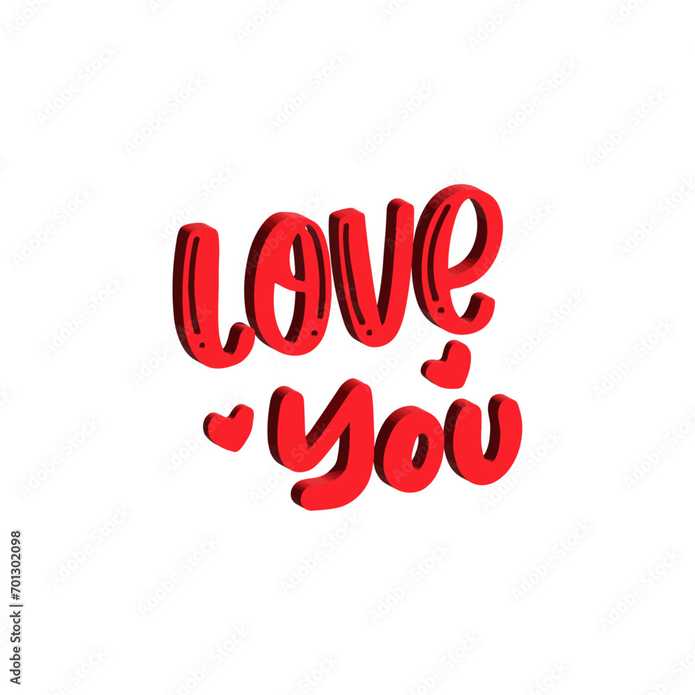 Love you typograhy lettering vector 