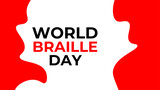 World Braille Day. January 4. Holiday concept. world braille day celebration. suit for website, landing page, poster, banner, brochure, cover, flyer. Vector illustration
