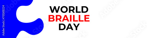 World Braille Day. January 4. Holiday concept. world braille day celebration. suit for website, landing page, poster, banner, brochure, cover, flyer. Vector illustration