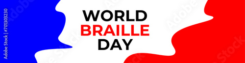 World Braille Day. January 4. Holiday concept. world braille day celebration. suit for website, landing page, poster, banner, brochure, cover, flyer. Vector illustration
