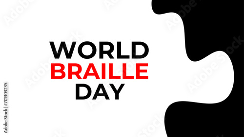 World Braille Day. January 4. Holiday concept. world braille day celebration. suit for website, landing page, poster, banner, brochure, cover, flyer. Vector illustration