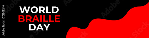 World Braille Day. January 4. Holiday concept. world braille day celebration. suit for website, landing page, poster, banner, brochure, cover, flyer. Vector illustration