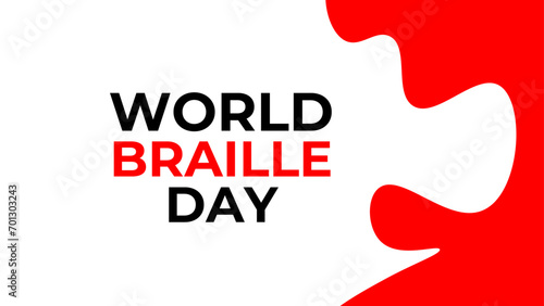 World Braille Day. January 4. Holiday concept. world braille day celebration. suit for website, landing page, poster, banner, brochure, cover, flyer. Vector illustration