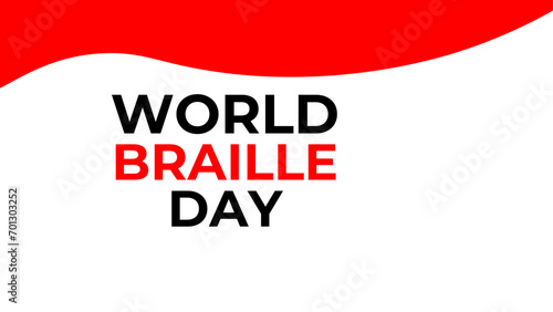 World Braille Day. January 4. Holiday concept. world braille day celebration. suit for website, landing page, poster, banner, brochure, cover, flyer. Vector illustration