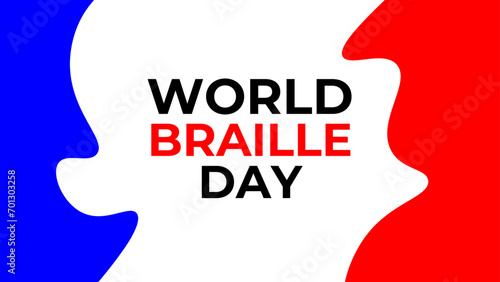 World Braille Day. January 4. Holiday concept. world braille day celebration. suit for website, landing page, poster, banner, brochure, cover, flyer. Vector illustration