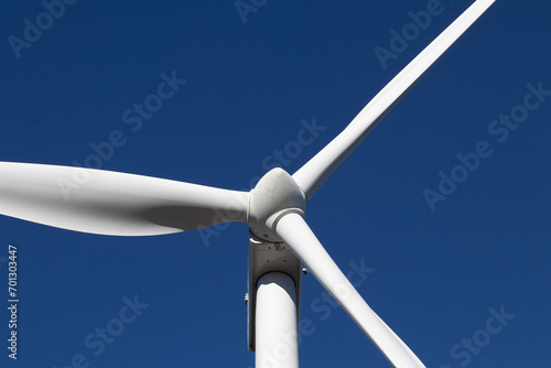 Propeller of wind turbine closeup.